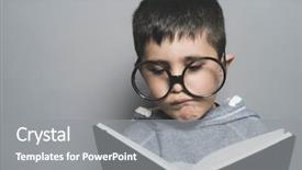  Presentation with student writing - Cool new PPT theme with blackboard school with a book backdrop and a gray colored foreground