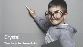  Presentation with student writing - Slides with blackboard school with a book background and a gray colored foreground