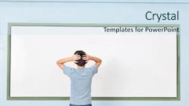  Presentation with thinking minds - Presentation design with difficlt - pupil stands in front background and a sky blue colored foreground