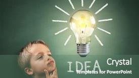  Presentation with light bulb - PPT layouts having blackboard with a bright idea background and a ocean colored foreground