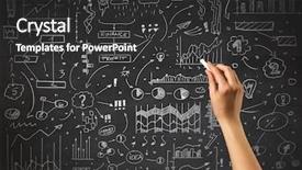  Presentation with business plan - PPT layouts featuring blackboard with a business plan background and a dark gray colored foreground