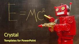  Presentation with red carpet retro style - Presentation featuring blackboard with a ray gun background and a wine colored foreground