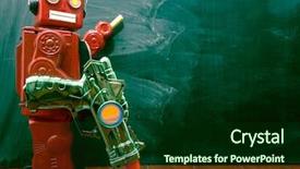  Presentation with red carpet retro style - Presentation theme consisting of blackboard with a ray gun background and a forest green colored foreground