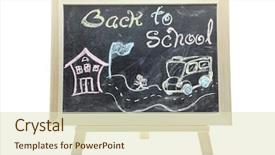  Presentation with free school - PPT theme featuring blackboard with back to school background and a soft green colored foreground