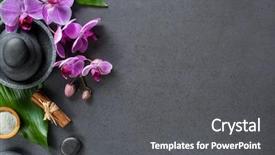  Presentation with massage therapy - Colorful slide set enhanced with blackboard with copy spa backdrop and a dark gray colored foreground