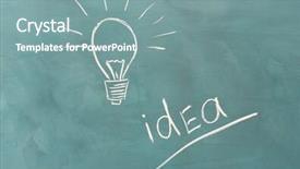  Presentation with bulb - Cool new slides with blackboard with drawing light bulb closeup backdrop and a seafoam green colored foreground