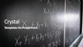  Presentation with math lesson - Beautiful presentation featuring blackboard with math lesson written backdrop and a gray colored foreground