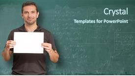  Presentation with math - Colorful slide set enhanced with blackboard with math operations backdrop and a ocean colored foreground