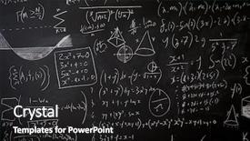  Presentation with statistics - Audience pleasing theme consisting of blackboard with maths statistics equations backdrop and a dark gray colored foreground
