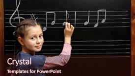  Presentation with music note - Slide deck consisting of blackboard with musical note background and a wine colored foreground
