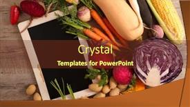  Presentation with blackboard - Slides featuring blackboard-with-raw-vegetable background and a  colored foreground