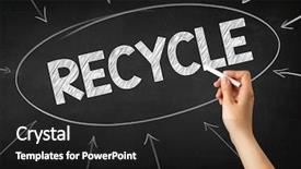  Presentation with recycle - Presentation theme having  background and a  colored foreground