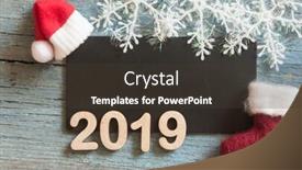  Presentation with rustic blackboard - Presentation theme enhanced with blackboard with santa claus hat and christmas decoration on wood rustic background with copy space for text background and a tawny brown colored foreground