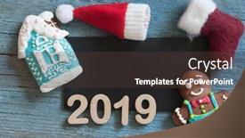  Presentation with rustic blackboard - Amazing PPT theme having blackboard with santa claus hat and christmas decoration on wood rustic background with copy space for text backdrop and a tawny brown colored foreground
