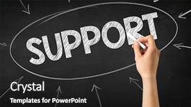  Presentation with hand holding puzzle piece - Slide set consisting of female hand holding white chalk background and a  colored foreground