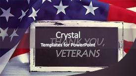  Presentation with veterans - Presentation having blackboard with text thank you background and a dark gray colored foreground
