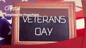  Presentation with veterans day - Presentation design having blackboard with text veterans day background and a coral colored foreground
