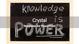  Presentation with slogan - Audience pleasing theme consisting of blackboard written knowledge is power backdrop and a tawny brown colored foreground
