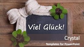  Presentation with good luck - Audience pleasing slide set consisting of blackbord - menu board with good luck backdrop and a tawny brown colored foreground