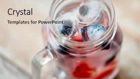  Presentation with fruit water - Audience pleasing slides consisting of blackcurrant or blueberry and ice backdrop and a lemonade colored foreground