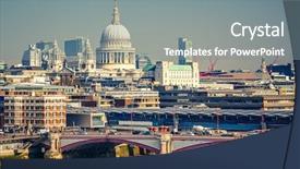  Presentation with london - Beautiful presentation theme featuring blackfriars bridge and city backdrop and a gray colored foreground