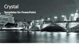 Presentation with london at night - Slides with blackfriars bridge and st pauls background and a dark gray colored foreground
