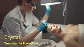  Presentation with cleansing - Slide set consisting of blackhead-cleansing-on-woman-face background and a tawny brown colored foreground