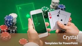  Presentation with gambling - Presentation theme with texas hold em - casino online gambling technology background and a forest green colored foreground