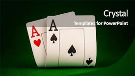  Presentation with poker - PPT theme with blackjack - poker card on the table background and a black colored foreground