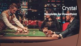  Presentation with gambling - Audience pleasing presentation theme consisting of blackjack - upper class couple gambling backdrop and a wine colored foreground