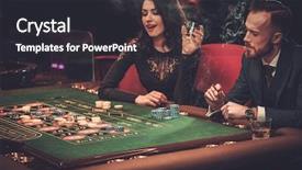  Presentation with gambling - Colorful PPT theme enhanced with token - upper class friends gambling backdrop and a violet colored foreground