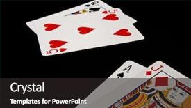  Presentation with blackjack - Amazing PPT theme having blackjack playing cards backdrop and a dark gray colored foreground