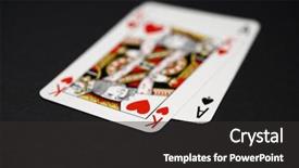  Presentation with blackjack - Amazing presentation having blackjack win combination - closeup of two playing cards king and ace shallow focus depth backdrop and a dark gray colored foreground