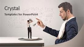  Presentation with eating - Cool new presentation design with blackmail - big businessman eating small one backdrop and a lemonade colored foreground