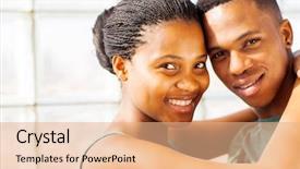  Presentation with african american black couple - PPT theme enhanced with blacks education - beautiful african couple close up background and a  colored foreground