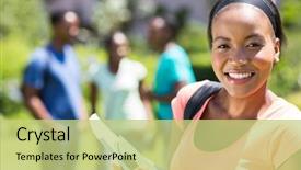  Presentation with college-campus - Audience pleasing PPT layouts consisting of blacks education - pretty female african college student backdrop and a  colored foreground