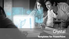  Presentation with digital university - Beautiful theme featuring blacks education - serious students analysing dna backdrop and a  colored foreground