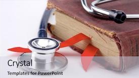  Presentation with education red - Colorful PPT theme enhanced with blacks education - stethoscope on a book backdrop and a lemonade colored foreground