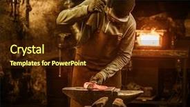  Presentation with molten - Beautiful slide deck featuring blacksmith forging the molten metal backdrop and a tawny brown colored foreground
