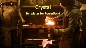  Presentation with molten - Slide deck having blacksmith forging the molten metal background and a  colored foreground