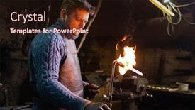 Presentation with flame - Slide deck consisting of blacksmith-heating-metal-at-flame background and a wine colored foreground