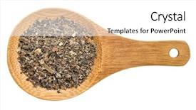  Presentation with seaweed - Slide deck enhanced with bladder - bladderwrack seaweed flakes - top background and a white colored foreground