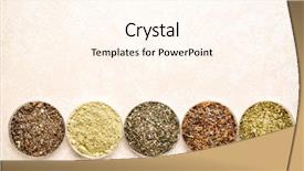  Presentation with supplements - Audience pleasing PPT theme consisting of bladder - bowls of seaweed diet supplements backdrop and a cream colored foreground