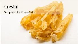  Presentation with bladder - PPT theme having bladder - dried fish maw background and a lemonade colored foreground