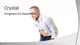  Presentation with bladder - Presentation theme featuring bladder - full length mature man suffering background and a white colored foreground