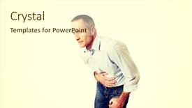  Presentation with healthy workplace full length side view - Slide set enhanced with bladder - full length mature man suffering background and a white colored foreground