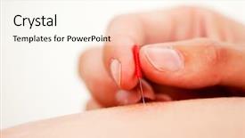  Presentation with bladder - Cool new PPT layouts with bladder - macro detail of a acupuncture backdrop and a cream colored foreground