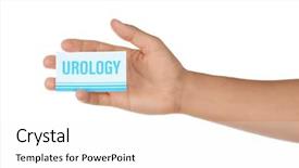  Presentation with bladder - Amazing slide set having bladder - male hand holding card backdrop and a white colored foreground