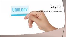  Presentation with urology - Audience pleasing slides consisting of bladder - male hand holding card backdrop and a white colored foreground