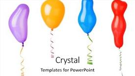  Presentation with streamer - Slide set enhanced with bladder - set of balloons and streamer background and a white colored foreground